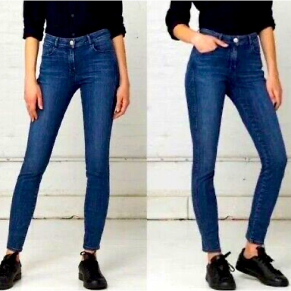 3x1 NYC Women's Blue Denim High Rise Skinny Cropped Jeans Style W3CS10221 Sz 28